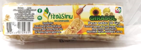 Barra semillas de girasol vitalsinu x32gr